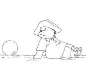 coloriage l ours paddington tombe a cause du ballon
